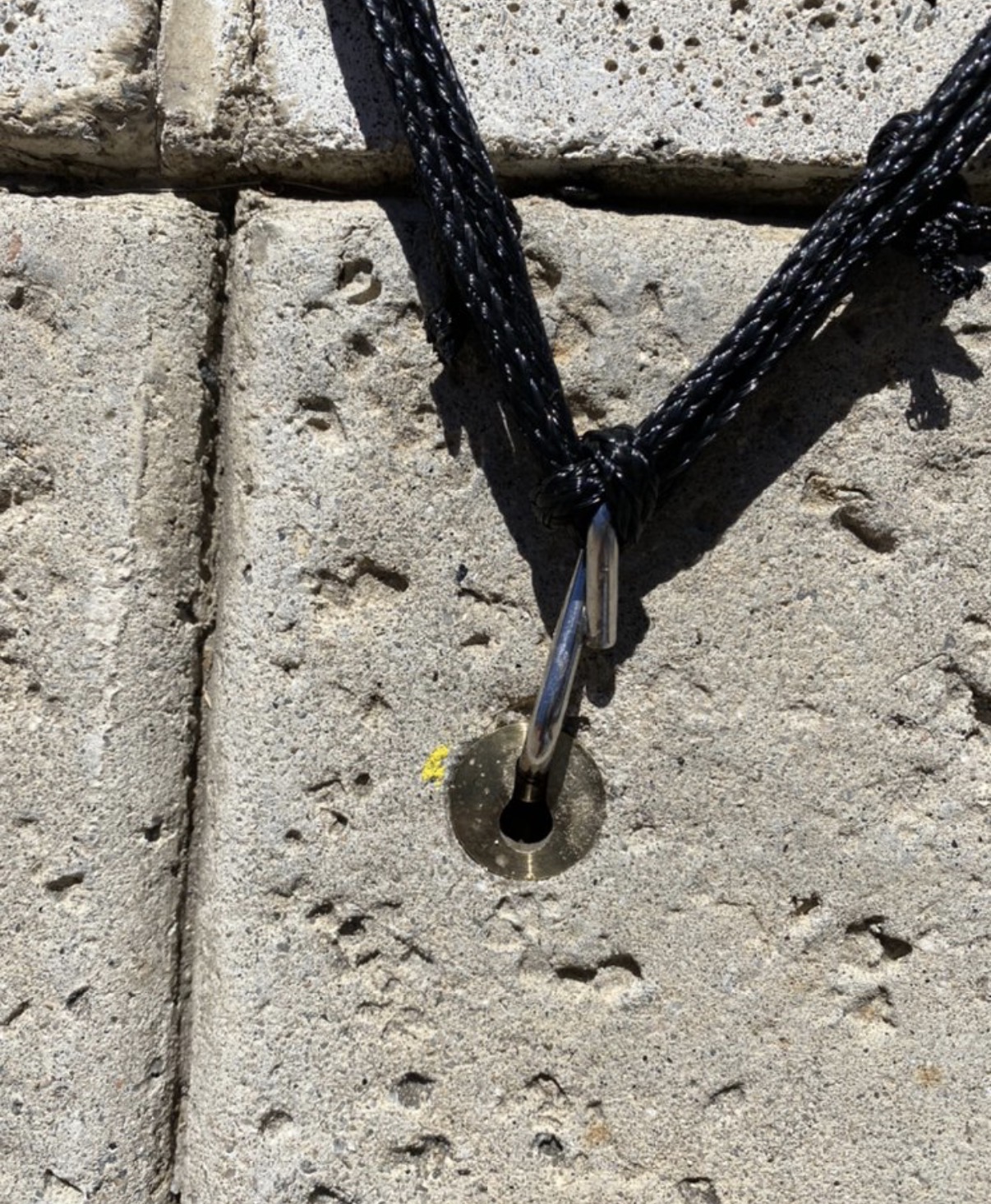 Stainless anchor detail in concrete